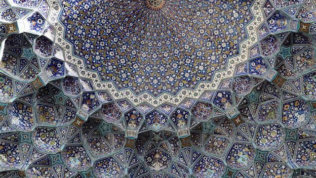 Tavani me stil Persian, Shah Mosque, Isfahan, Iran